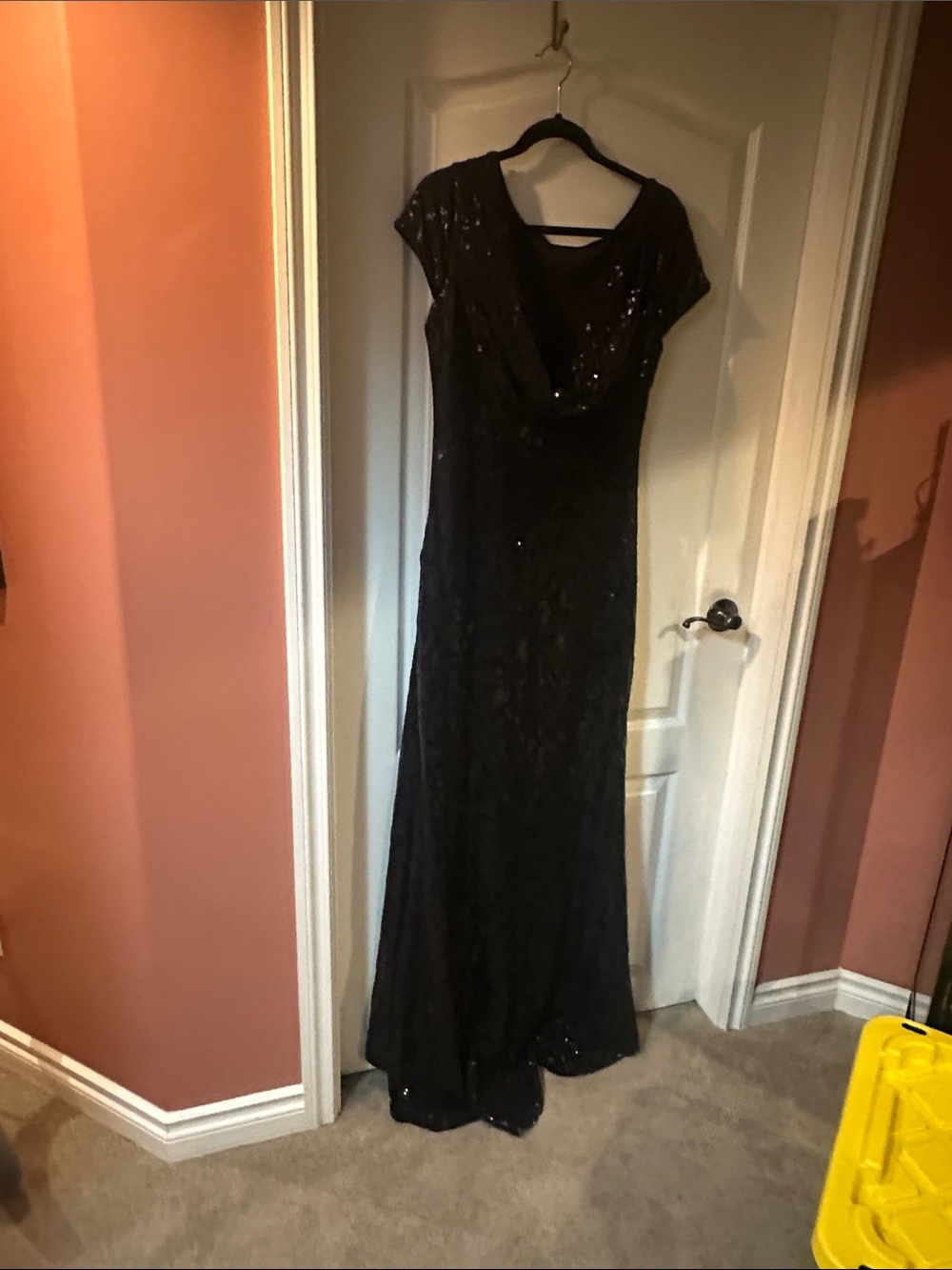 Calvin Klein size 14 Black Sequin Evening Gown - Women's Formal Dress